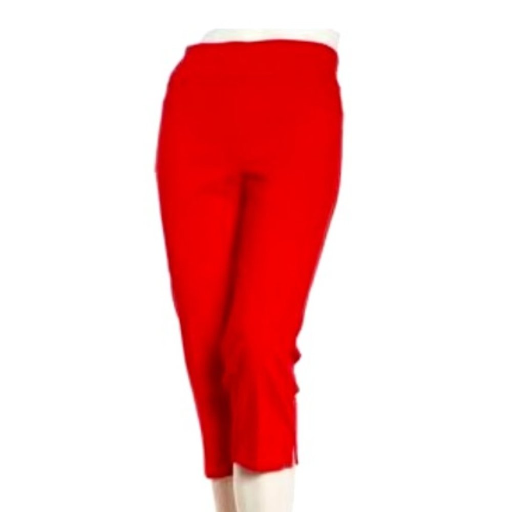 Zac & Rachel Womens Red Size 12 Pull-on Crop Pant